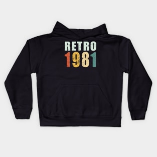 40th Birthday Gifts Year Old - Retro 1981 T-Shirt Kids Hoodie